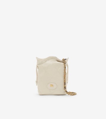 Reversible Horseshoe Chain Pouch in Soap beige/sand beige - Women, Nylon | Burberry® Official