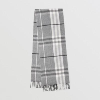 The Classic Check Cashmere Scarf in Shale Grey | Burberry® Official