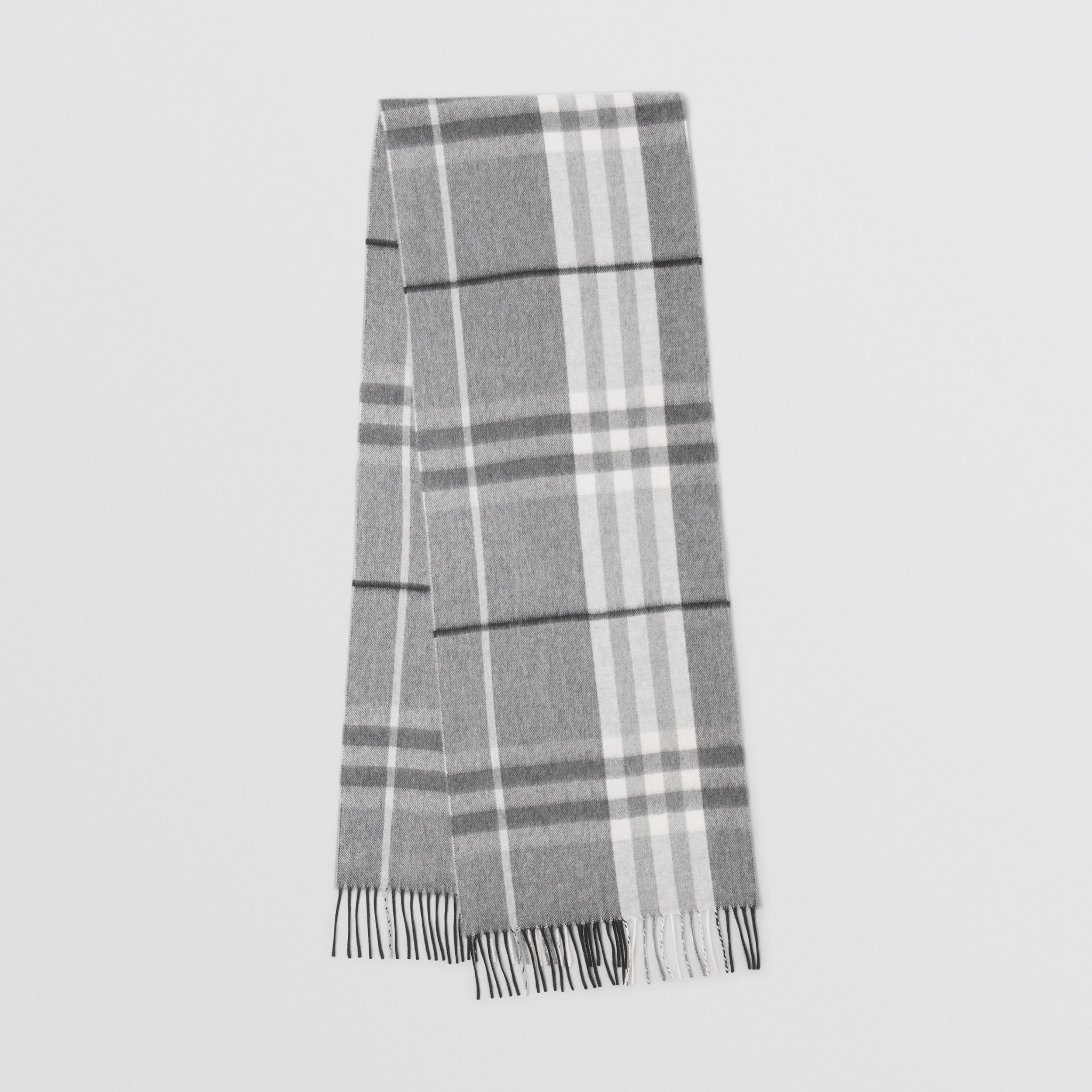 The Classic Check Cashmere Scarf in Shale Grey | Burberry® Official - 1