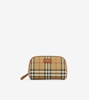 Small Check Travel Pouch in Archive beige/briar brown - Women