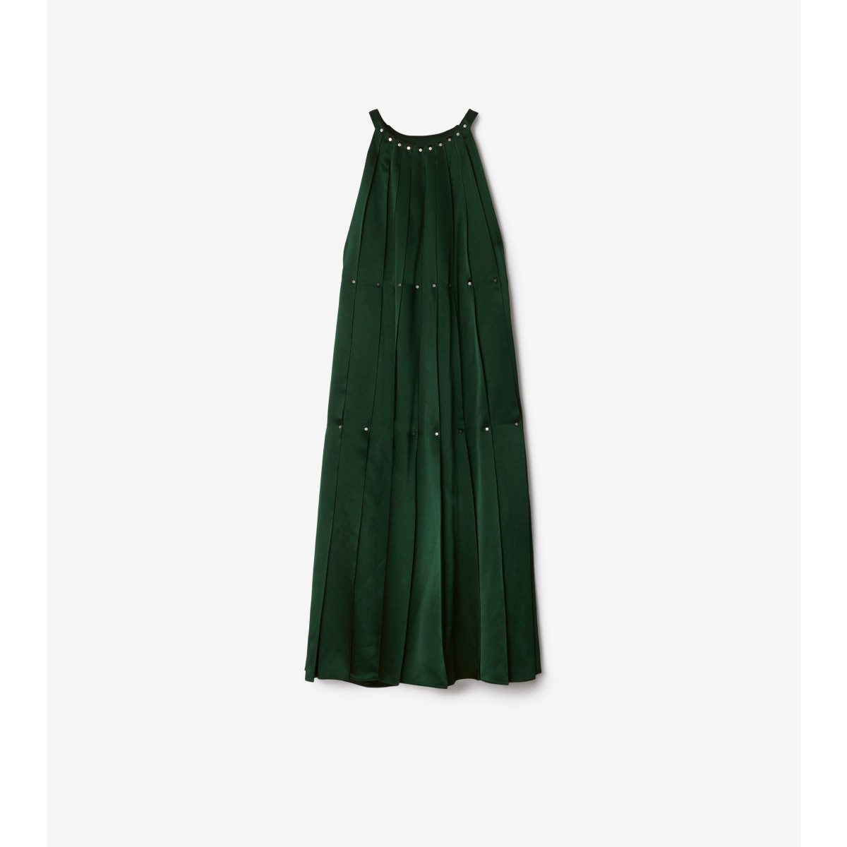 Burberry Studded Satin Dress In Jungle