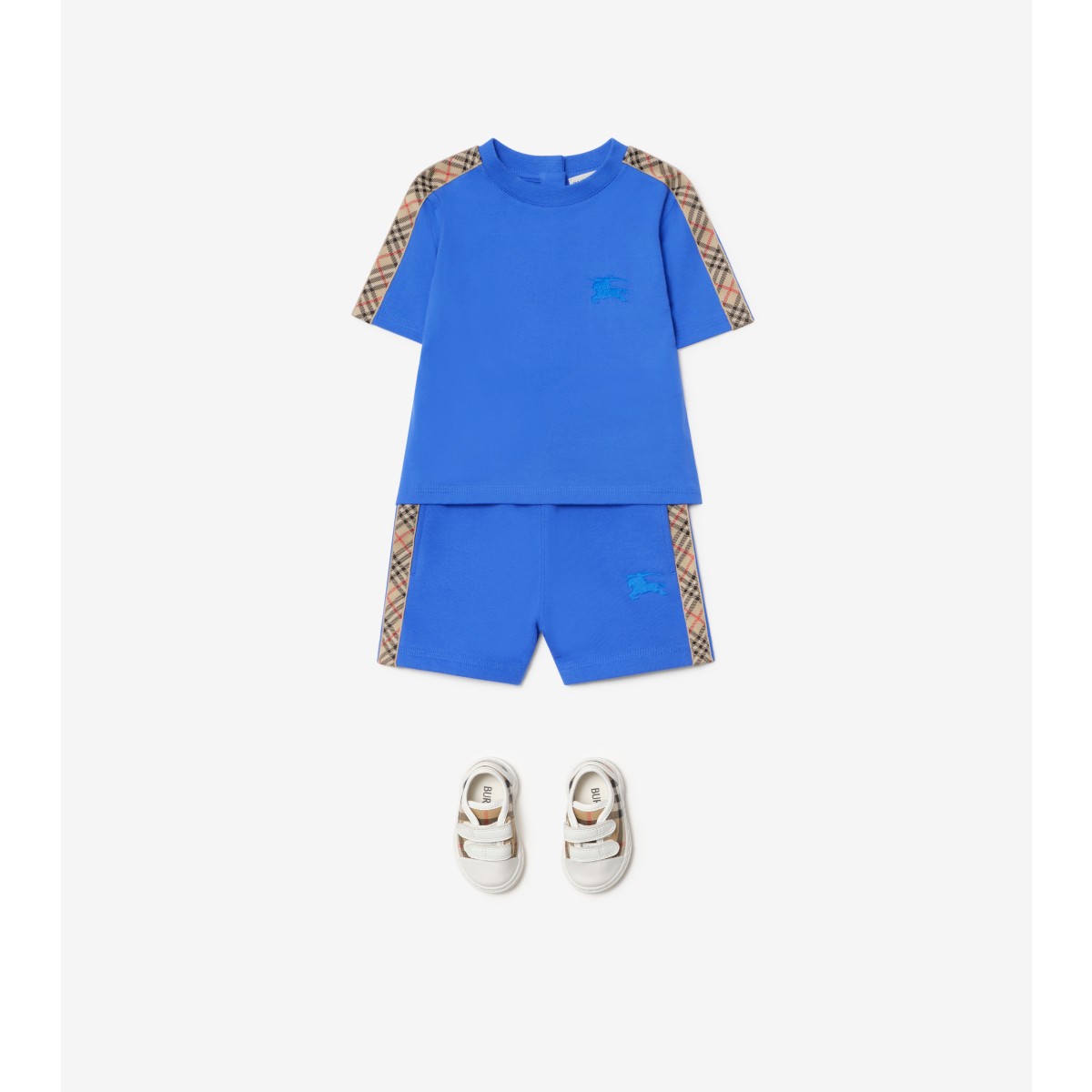  Check Trim Cotton Shorts