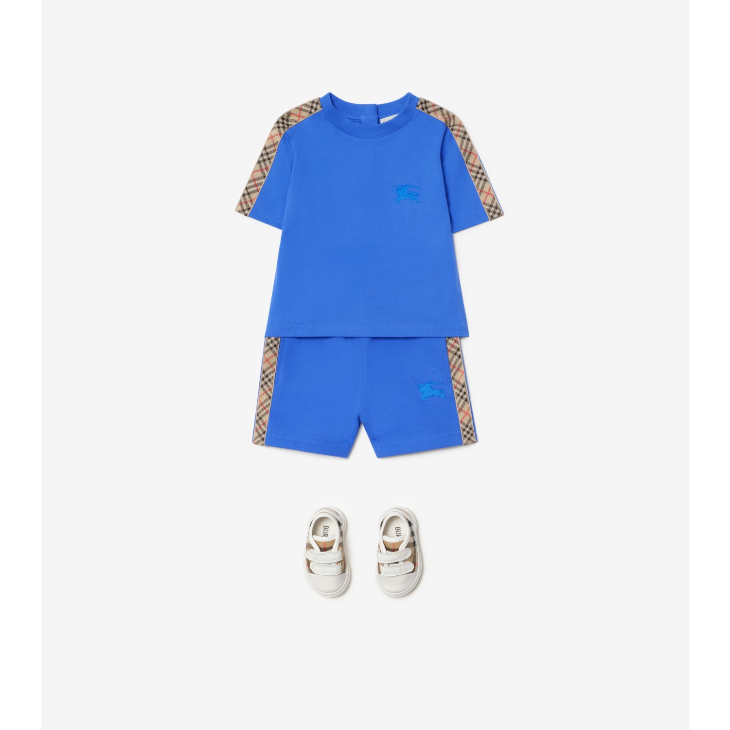 Check Trim Cotton Shorts