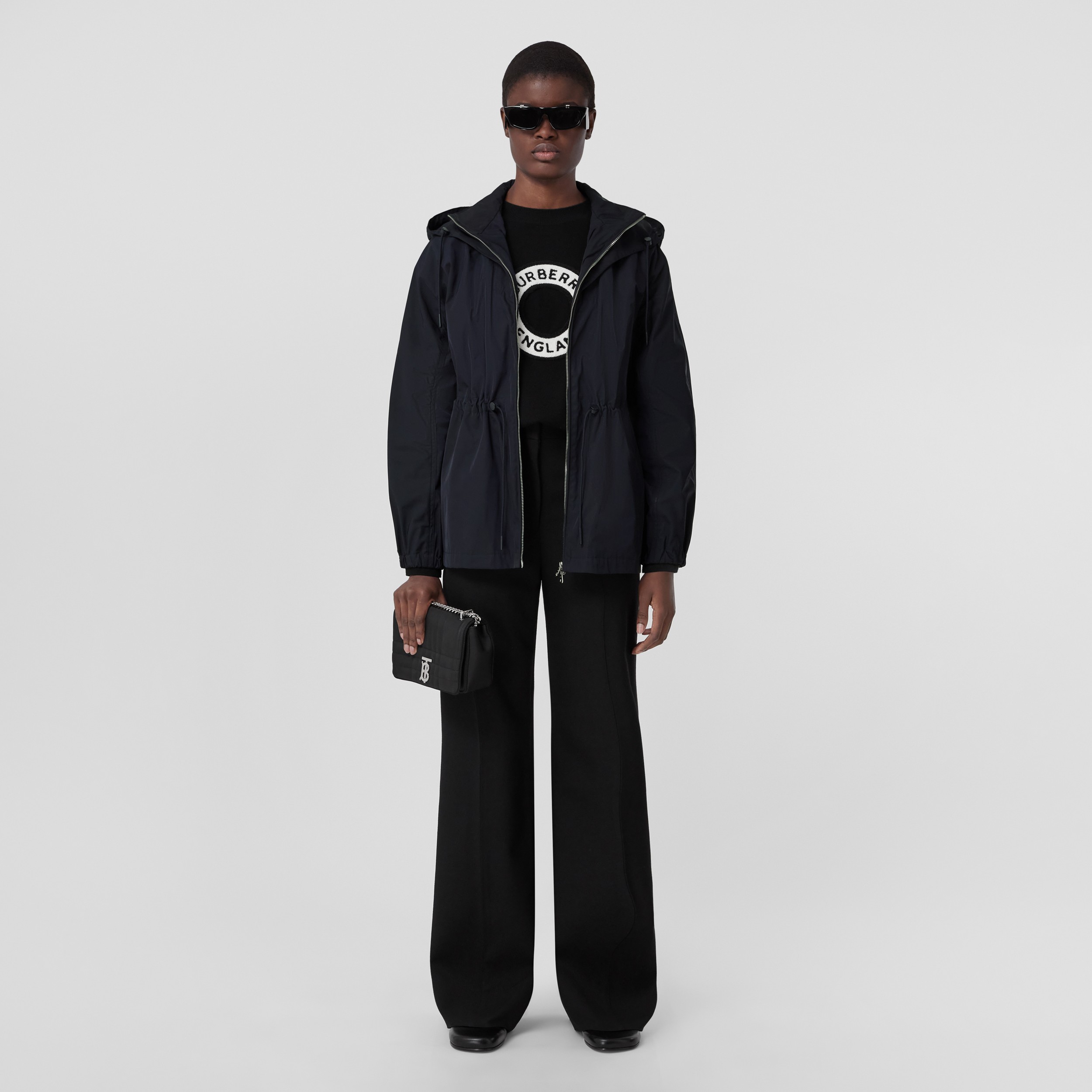 Parka à capuche avec logo (Bleu Anthracite Sombre) - Femme | Site officiel Burberry® - 1