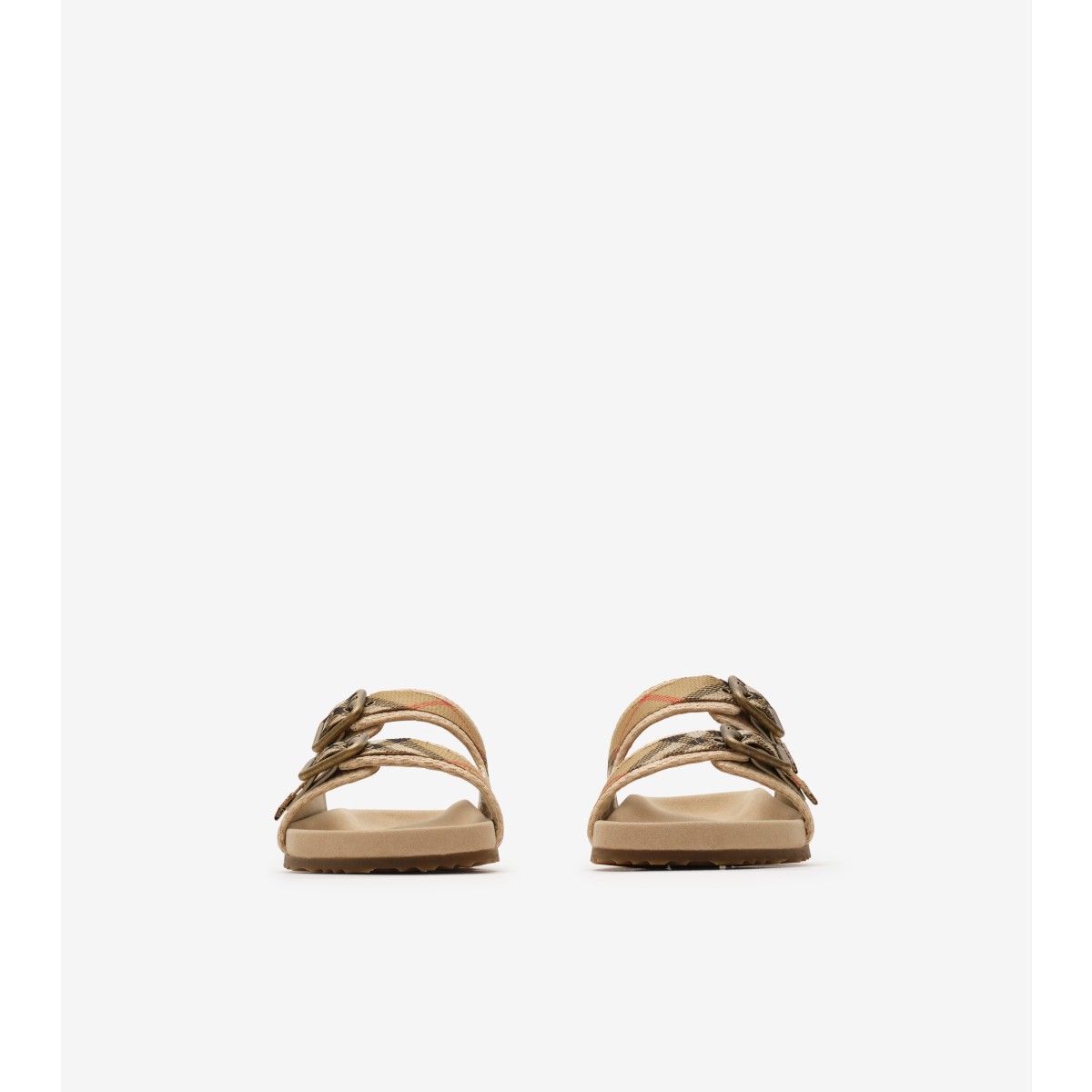  Check Raffia-effect Urchin Sandals