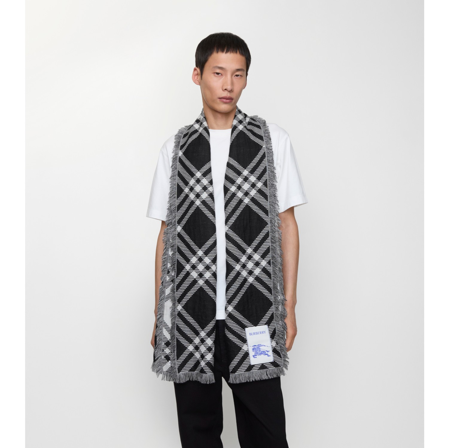 Foulard en laine et soie Check