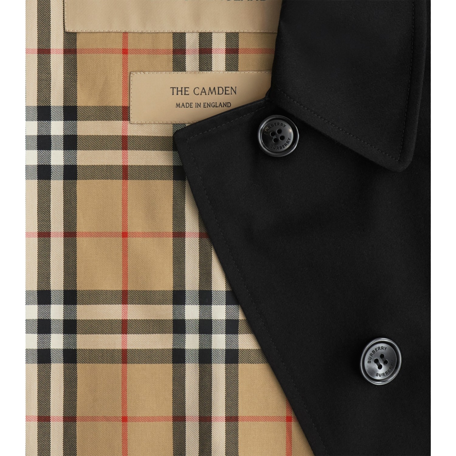 Mid-length Camden Heritage Car Coat in Black - Women, Cotton Gabardine | Burberry® Official