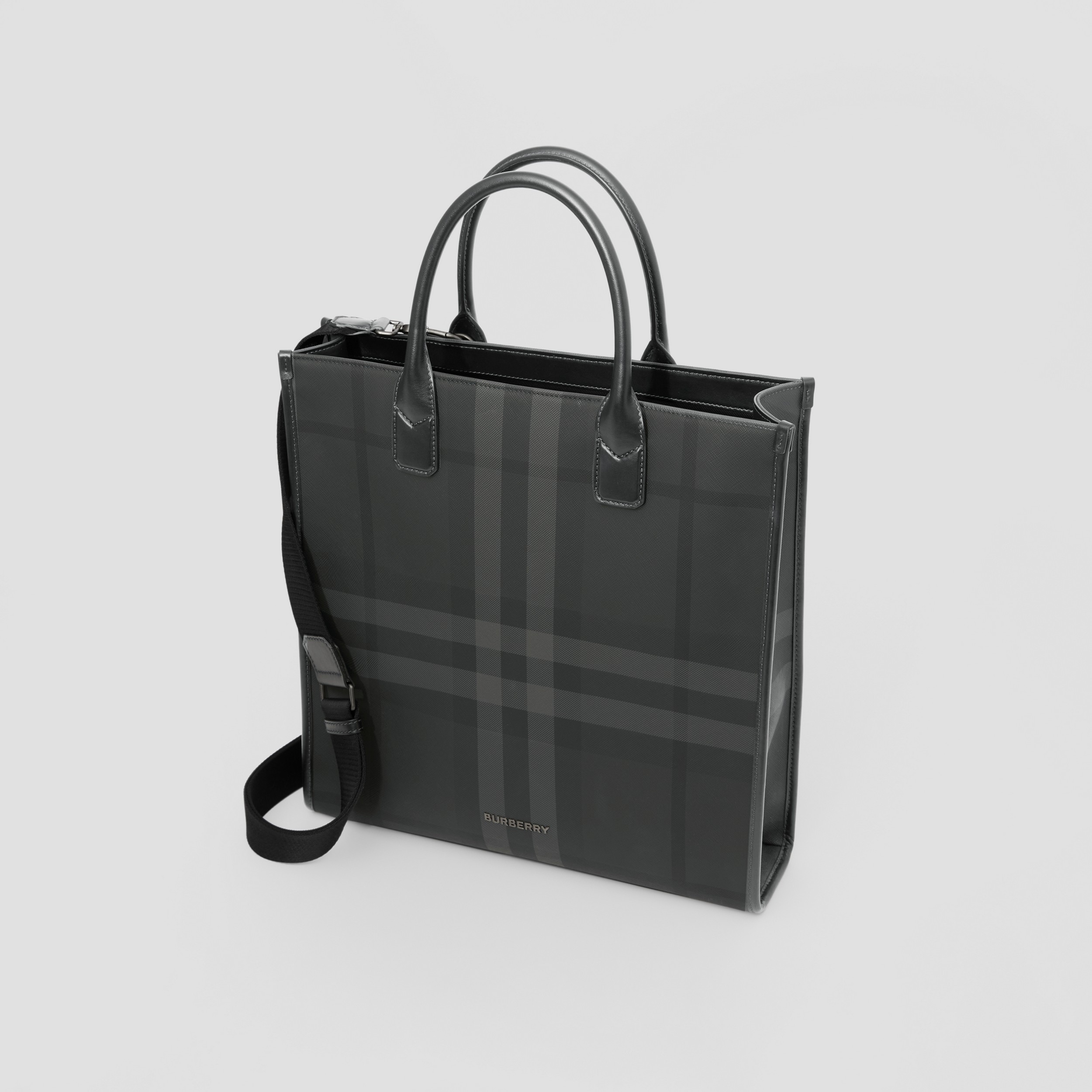 Charcoal Check Slim Vertical Denny Tote - Men | Burberry® Official - 4