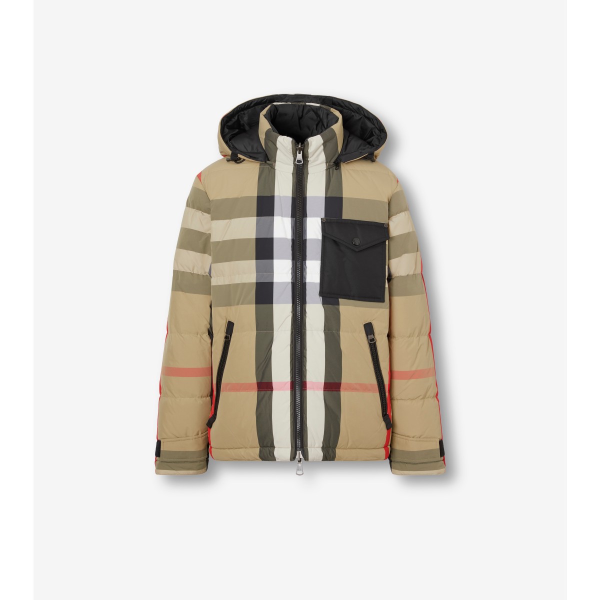 Burberry Reversible Check Puffer Jacket In Archive Beige