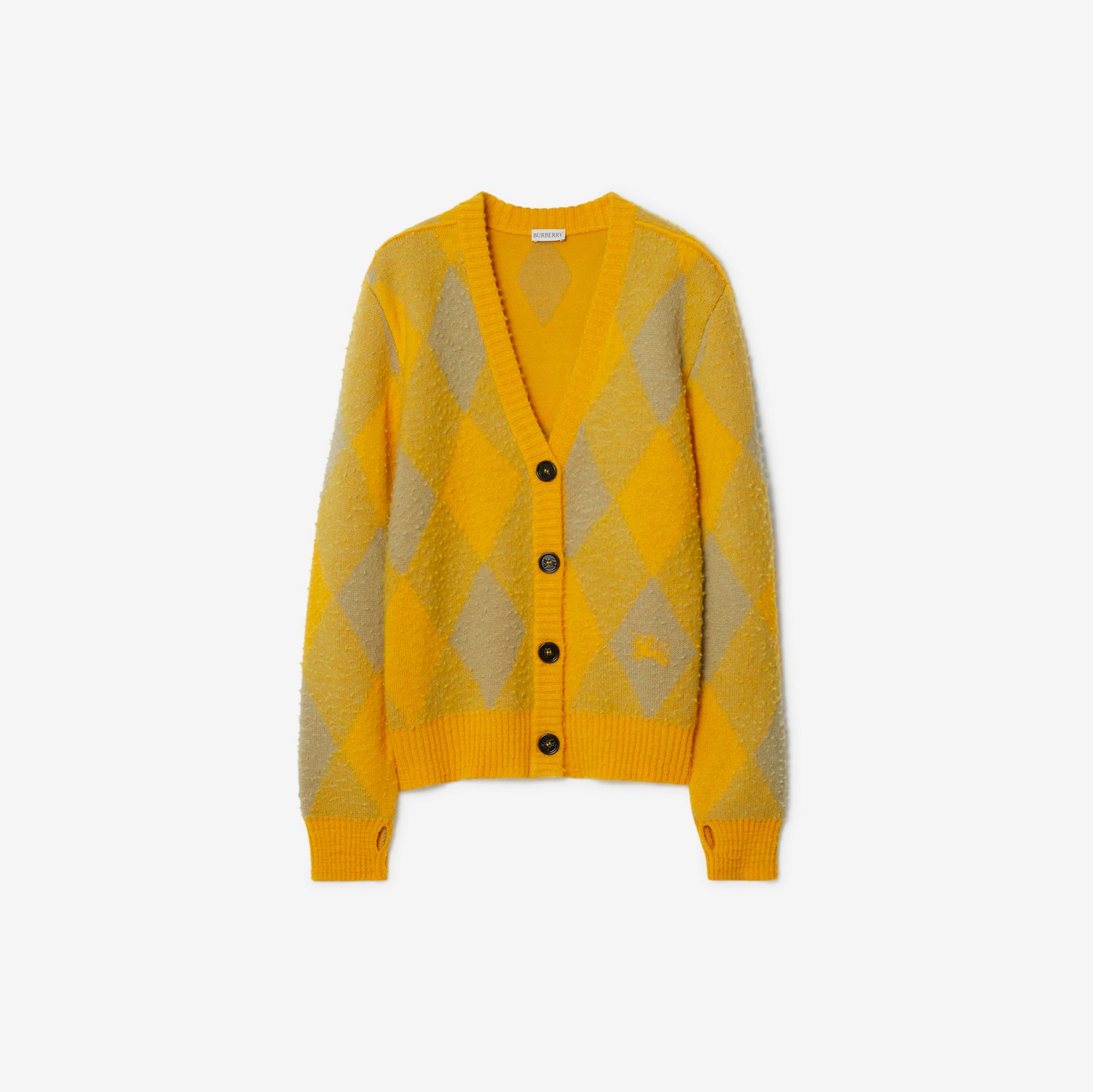 Argyle Wool Cardigan in Mimosa - Women | Burberry® Official
