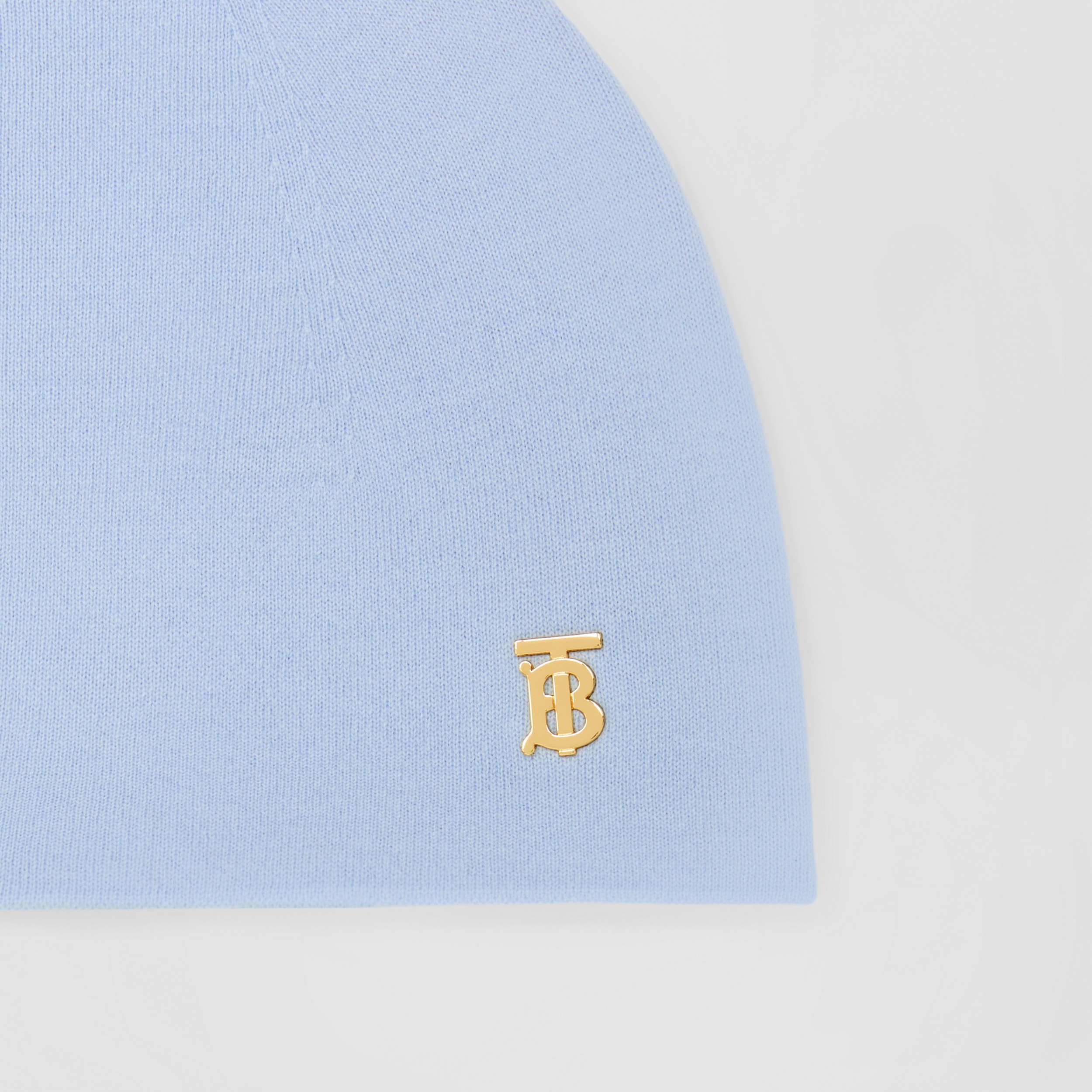 Reversible Monogram Motif Wool Cashmere Beanie in Pale Blue/cloud Grey | Burberry® Official - 2