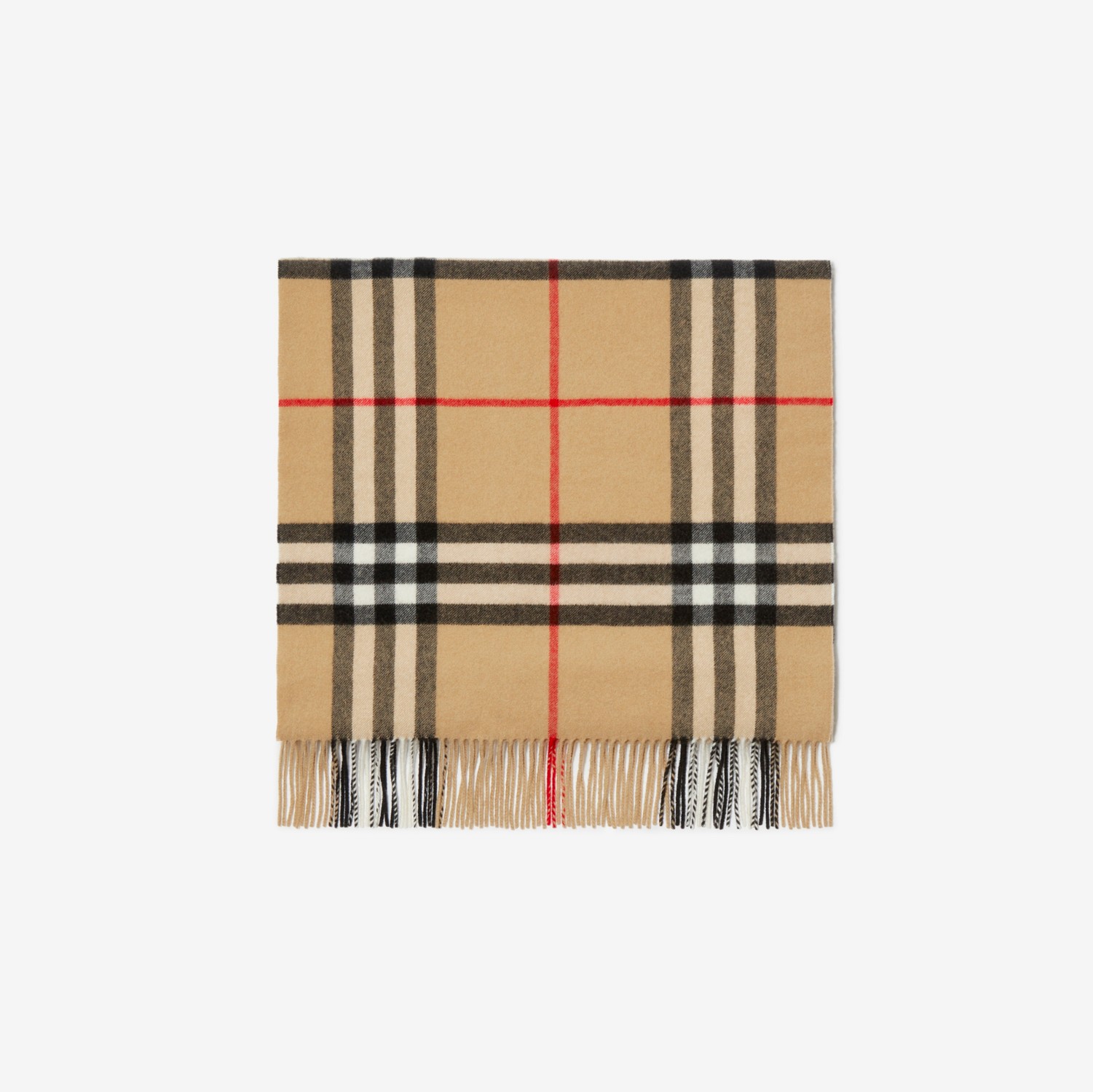 格纹羊绒围巾 (典藏米色) | Burberry® 博柏利官网