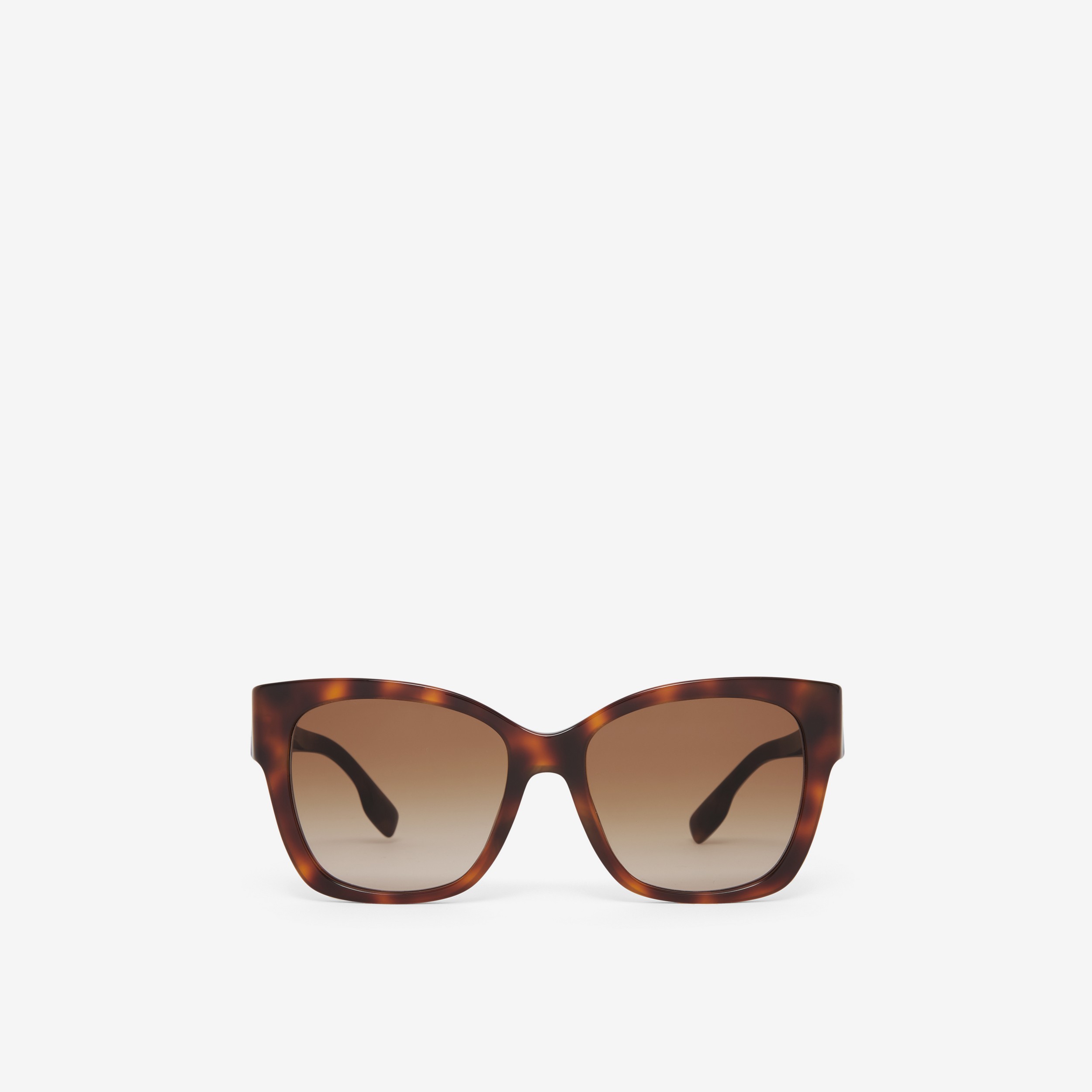 Monogram Motif Square Frame Sunglasses in Dark Tortoise Amber - Women | Burberry® Official - 1