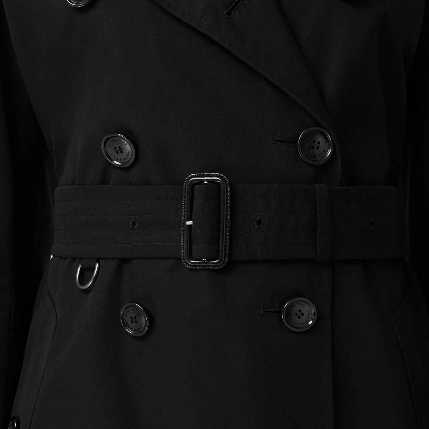 肯辛顿版型 - 中长款 Heritage Trench 风衣 (黑色) - 女士 | Burberry® 博柏利官网