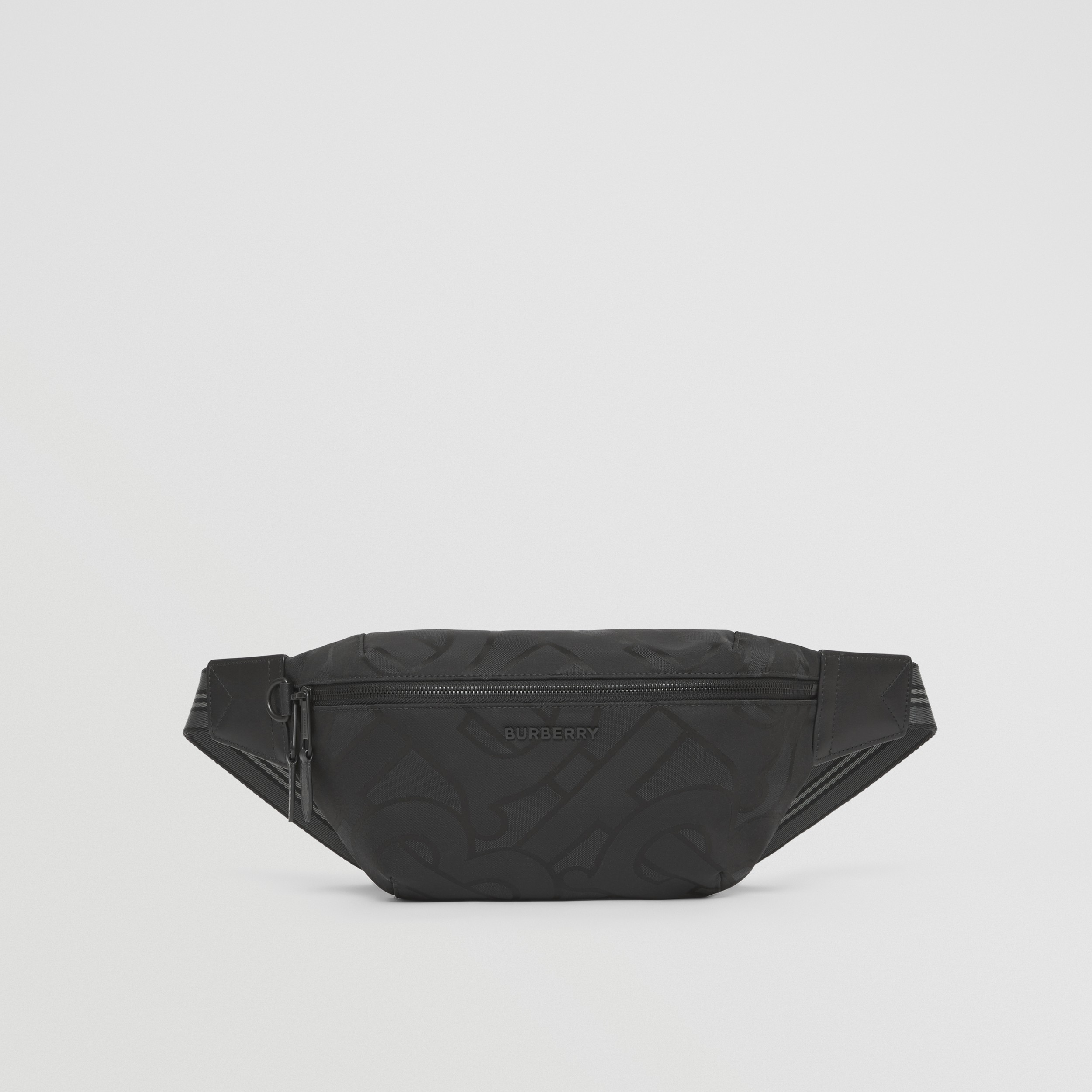 Monogram Recycled Polyester Sonny Bum Bag in Black - Men | Burberry® Official - 1