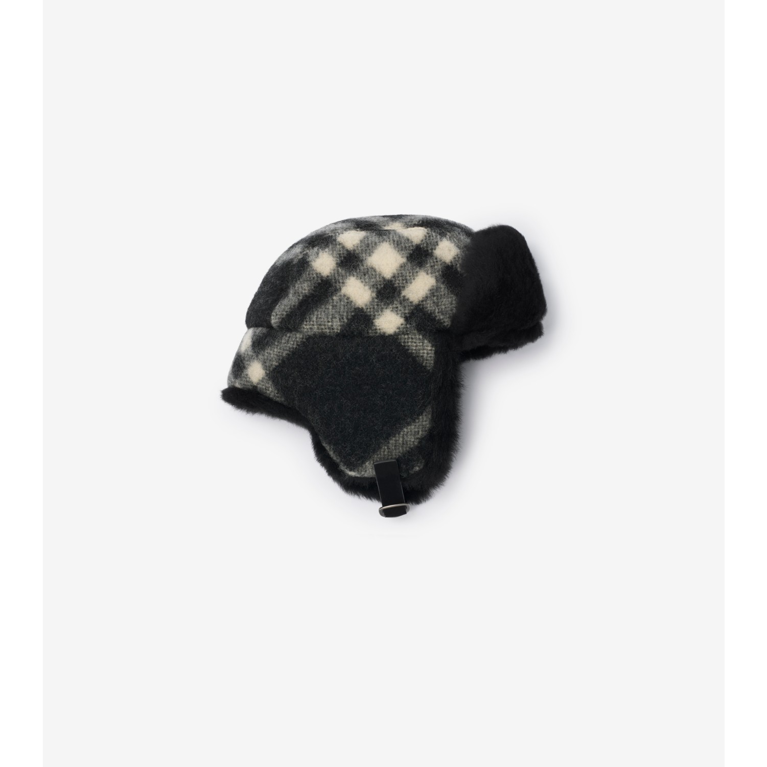 Check Wool Trapper Hat