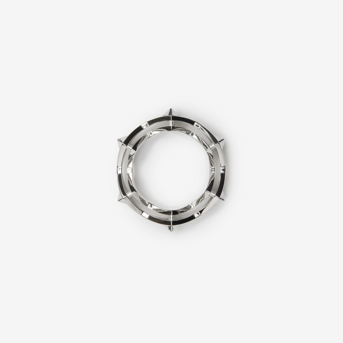 Burberry Hollow Stacking Ring In Silver