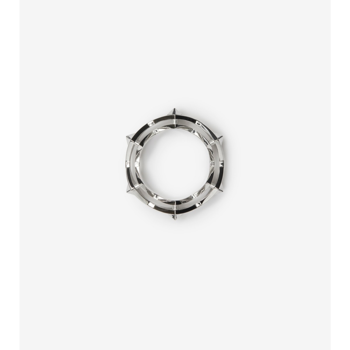 Burberry Hollow Stacking Ring In Silver