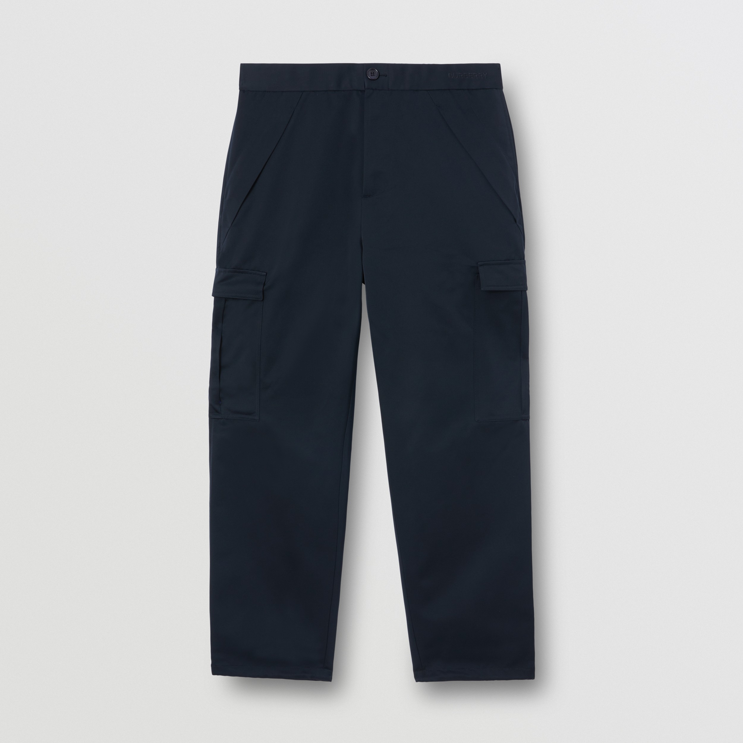 Wool Silk Blend Cargo Trousers – Exclusive Capsule Collection in Dark Charcoal Blue - Men | Burberry® Official - 4