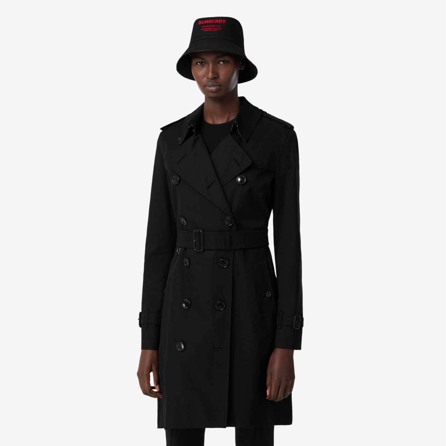 The Mid-length Kensington Heritage Trench Coat in Black - Women