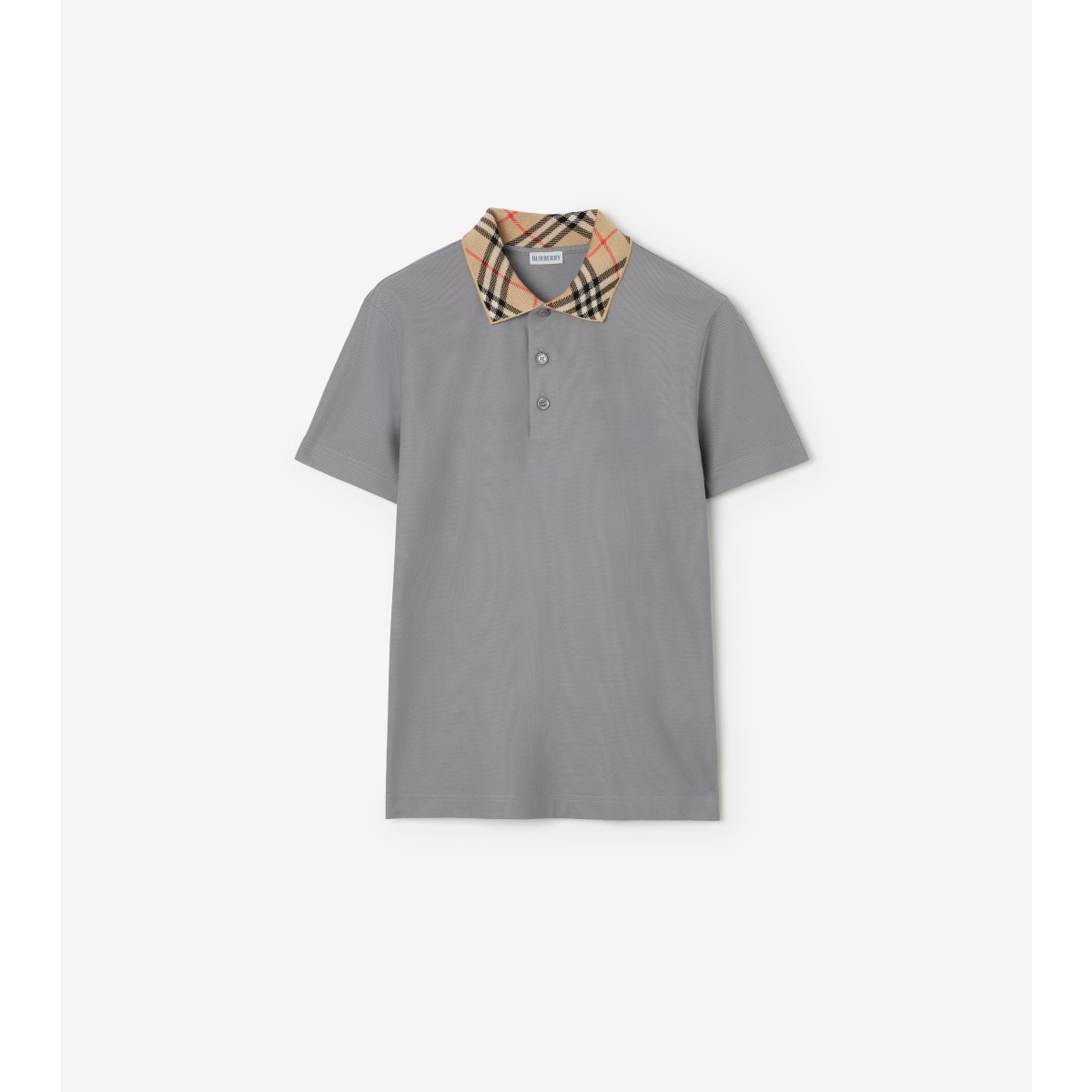  Check Collar Cotton Polo Shirt