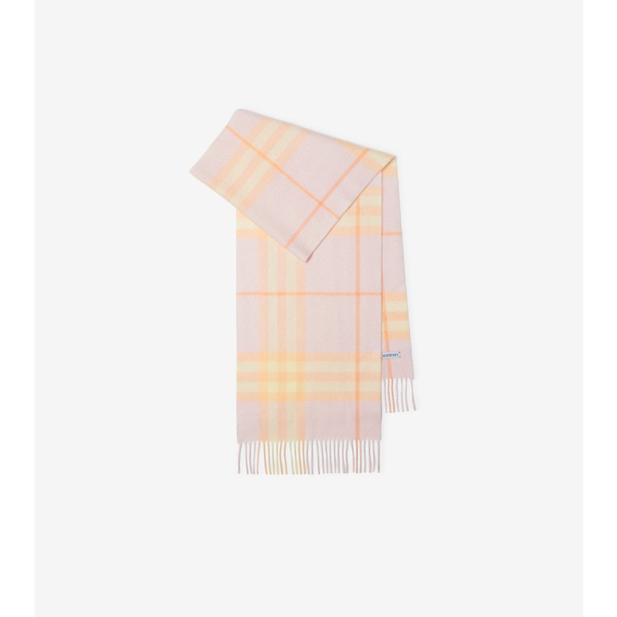 Shop Burberry Check Cashmere Scarf In Cameo