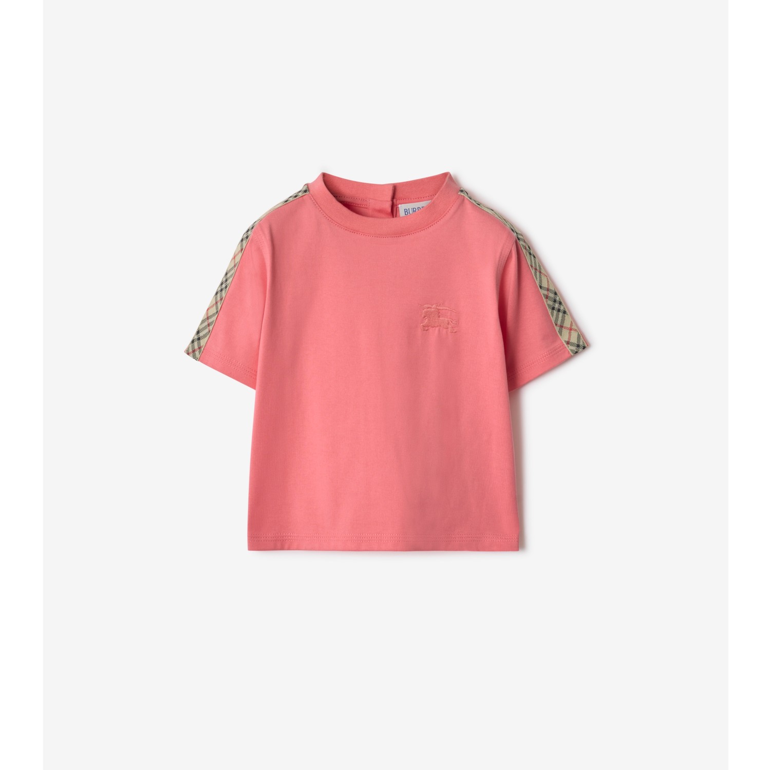 Check Trim Cotton T-shirt