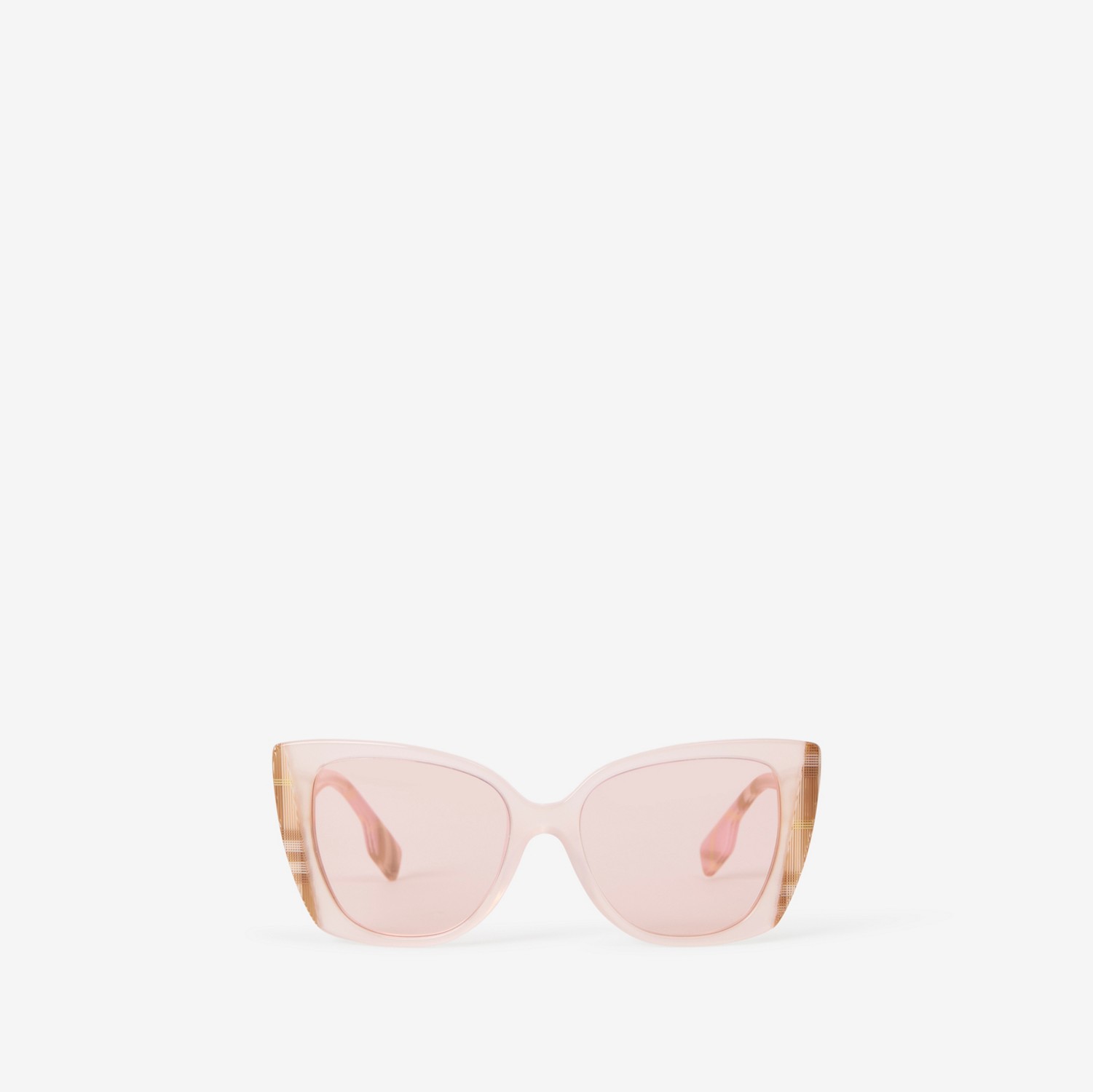 Check Oversized Cat-eye Frame Sunglasses in Pale Pink - Women | Burberry® Official