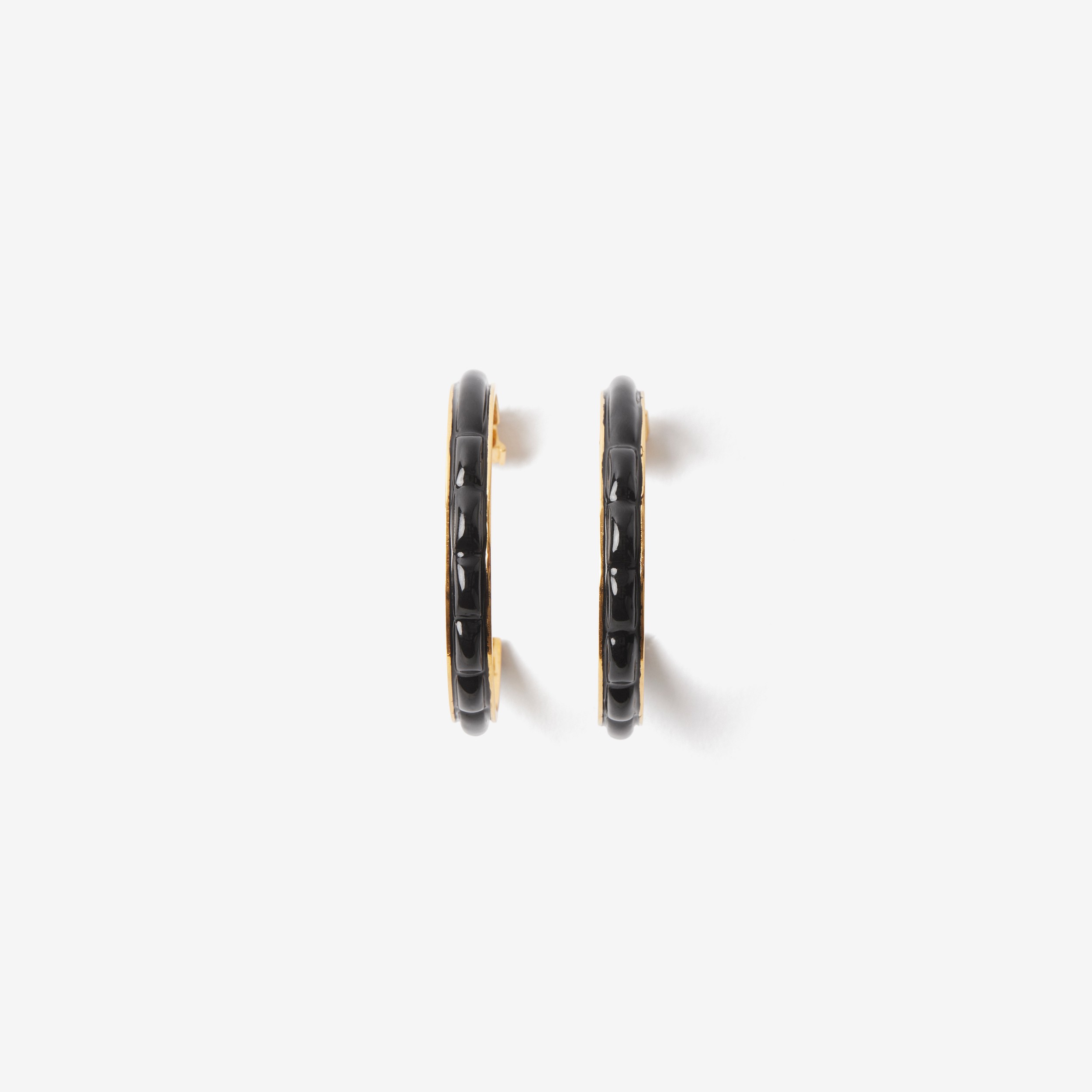 Enamel and Gold-plated Lola Hoop Earrings in Light Gold/black - Women | Burberry® Official - 2