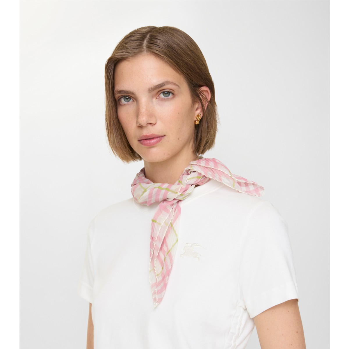  Check Silk Scarf