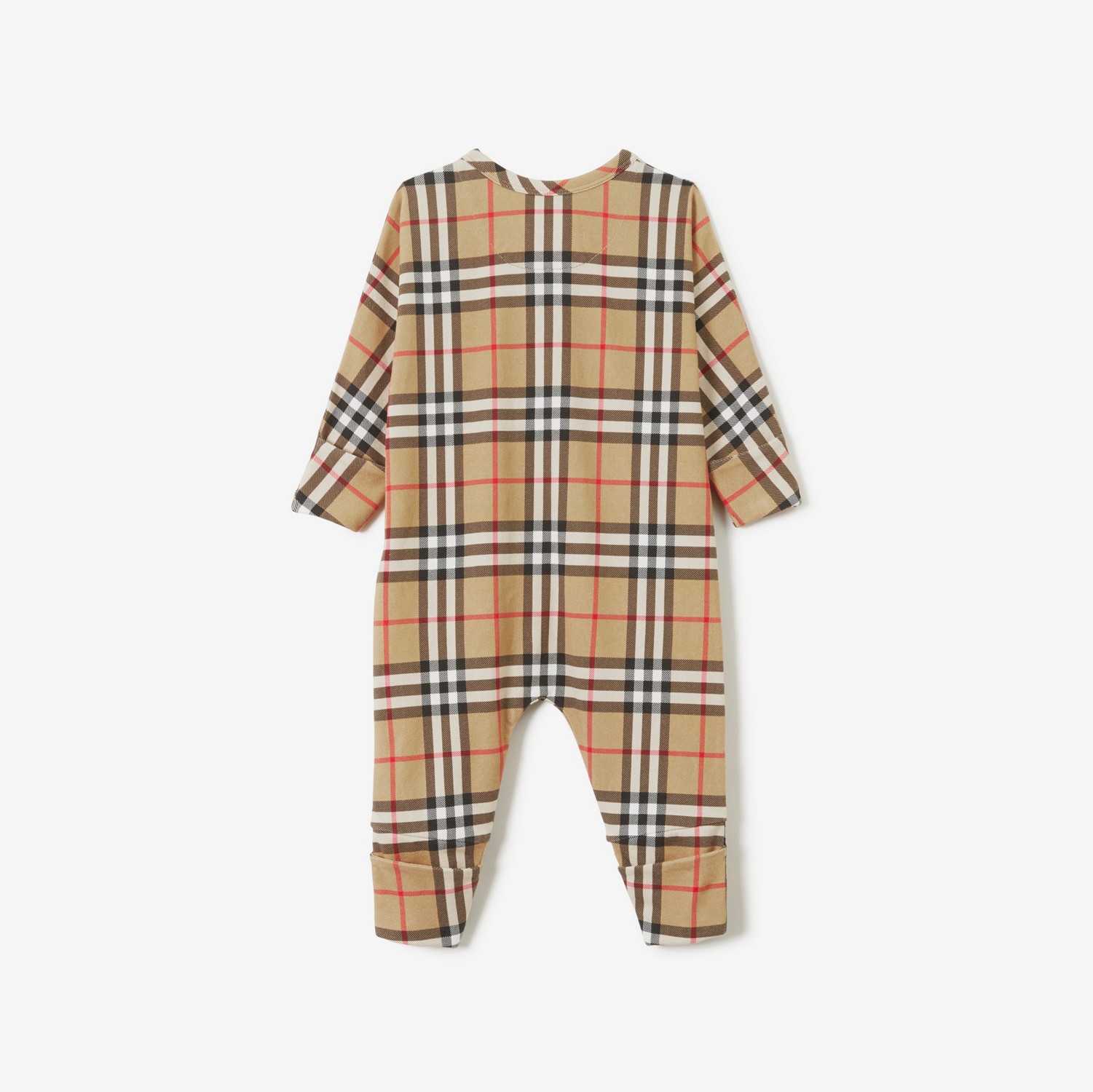 Check Cotton Two-piece Baby Gift Set in Archive Beige - Children | Burberry® Official