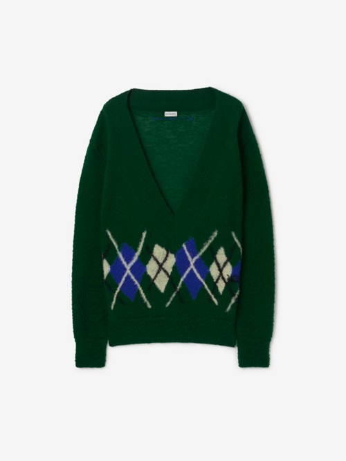 Burberry Argyle Wool Sweater In Ivy