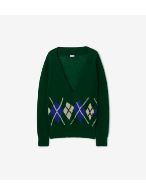 Burberry Argyle Wool Sweater In Ivy