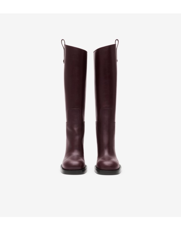 ミドルブーツ Burberry  Boots Women Leather Violet/Aubergine Burberry Boots Women Leather Violet/Aubergine | B-Exit – B