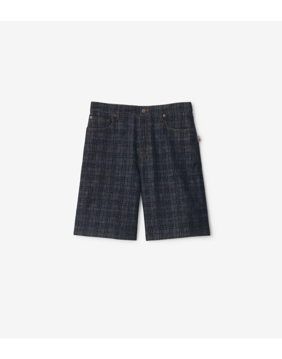 Check Denim Shorts