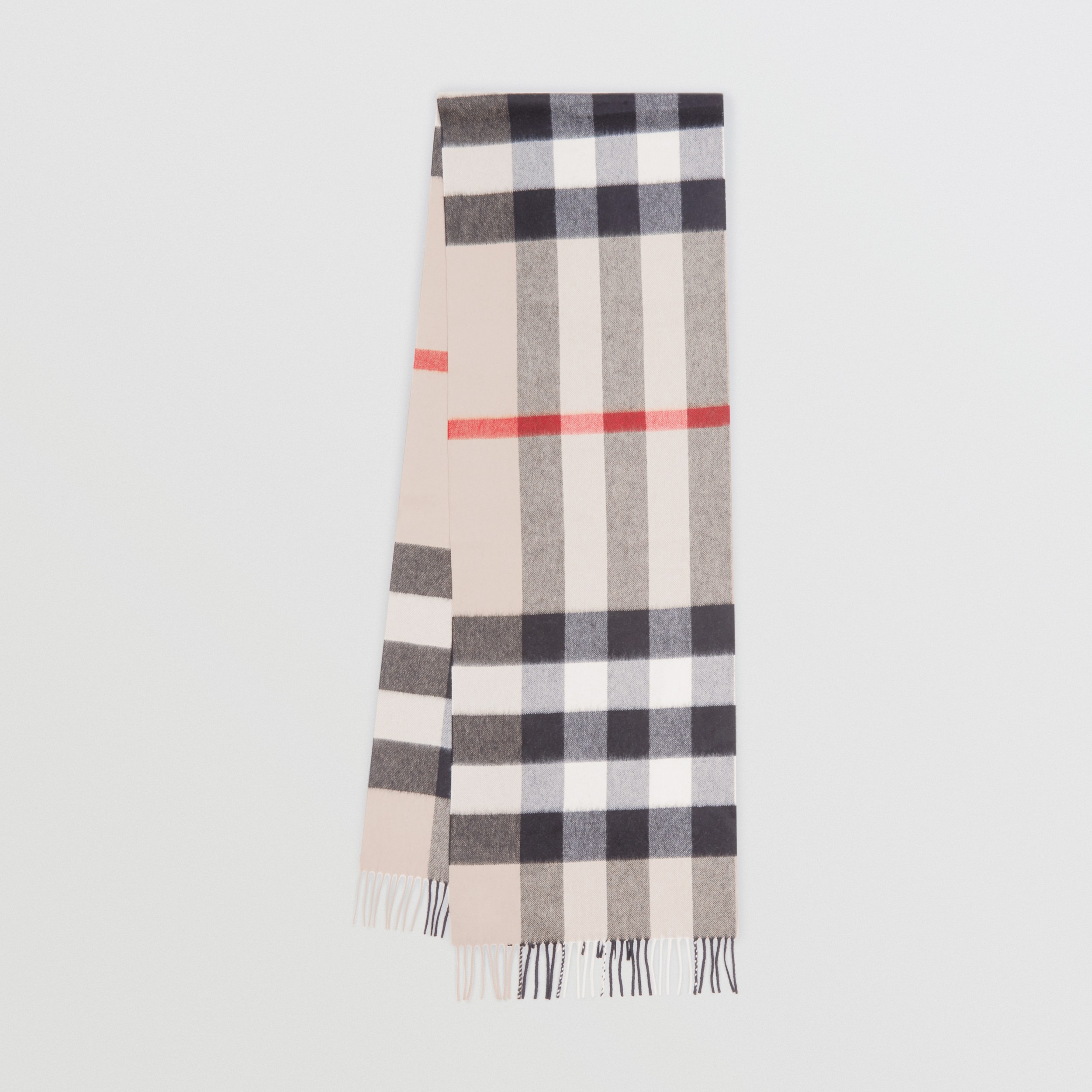 Check Cashmere Scarf in Stone | Burberry® Official