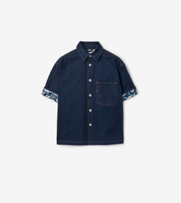 Chemise en denim épais (Bleu indigo) - Femme, Coton | Site officiel Burberry®