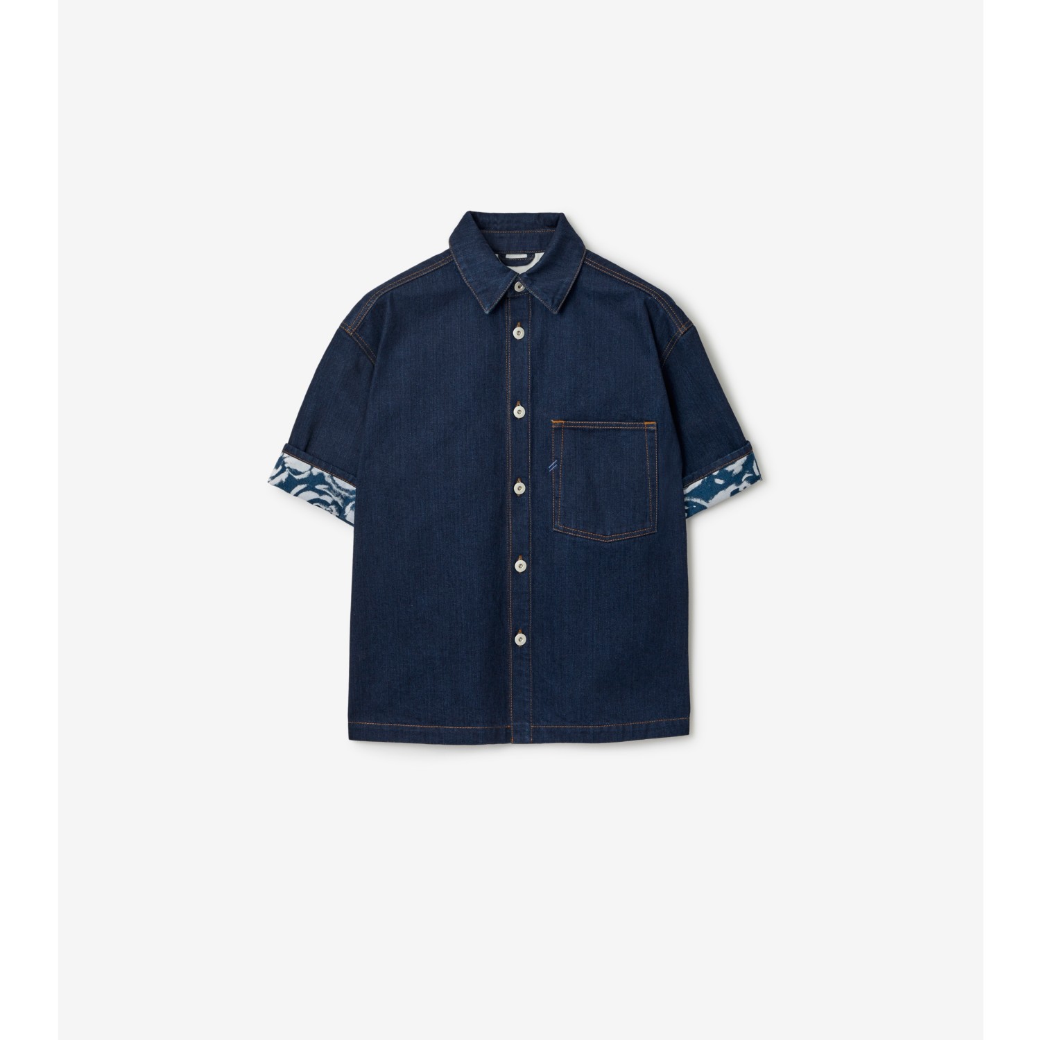 Paris' Best Embroidered Denim Shirt Heavy SW Blue