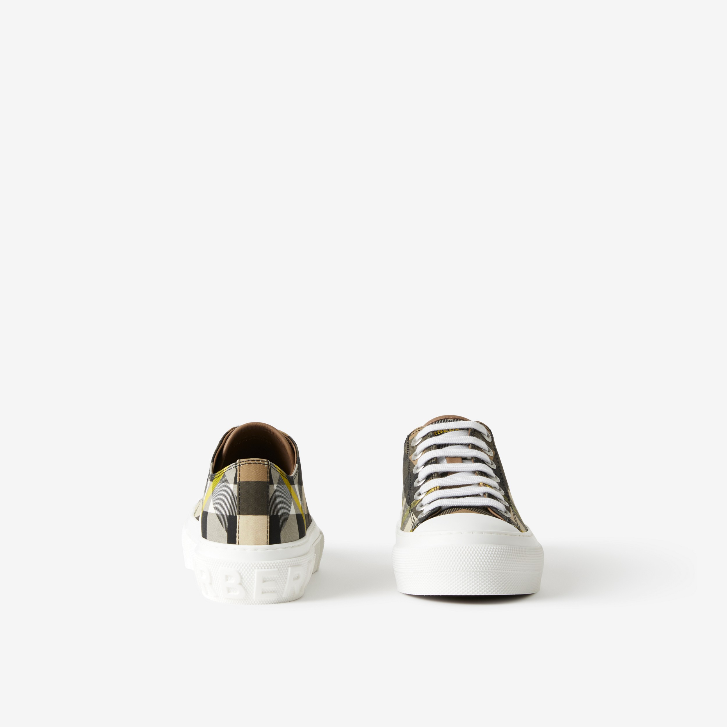 Sneakers en coton Exaggerated Check (Blé) - Femme | Site officiel Burberry® - 4