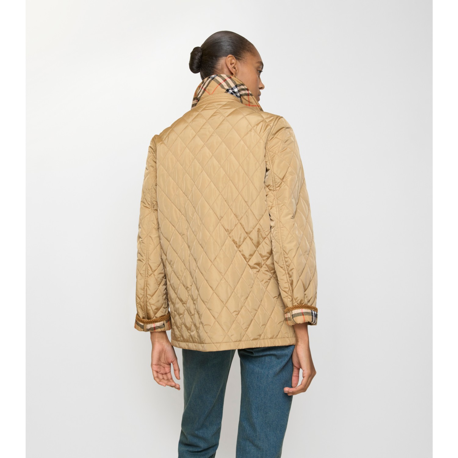 Jaqueta de campo de nylon em matelassê