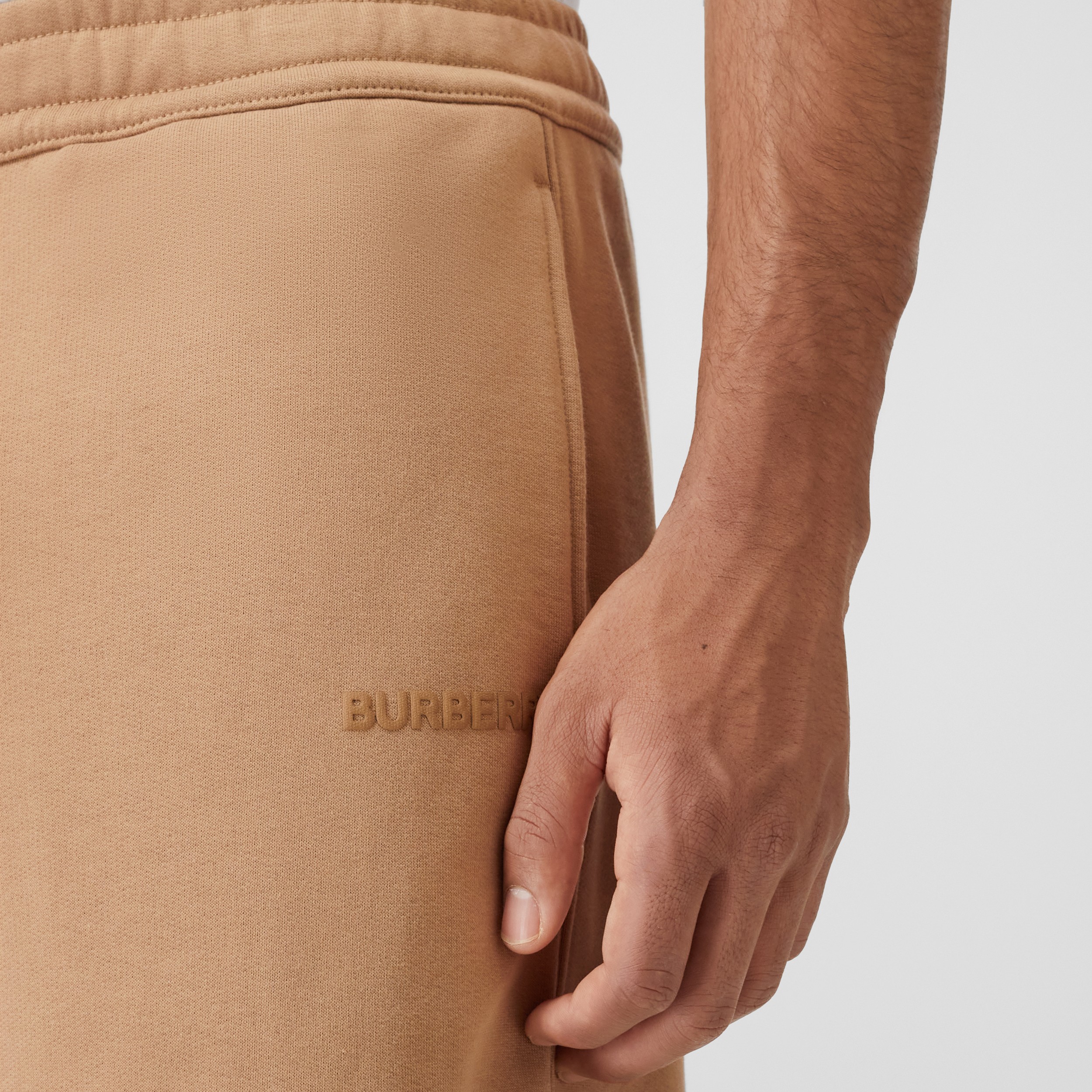 Logo Print Cotton Shorts in Camel | Burberry® Official - 2