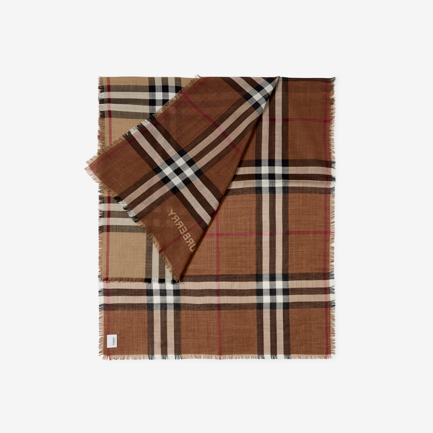 Echarpe dupla face de lã e seda Check (Bege Clássico) | Burberry® oficial