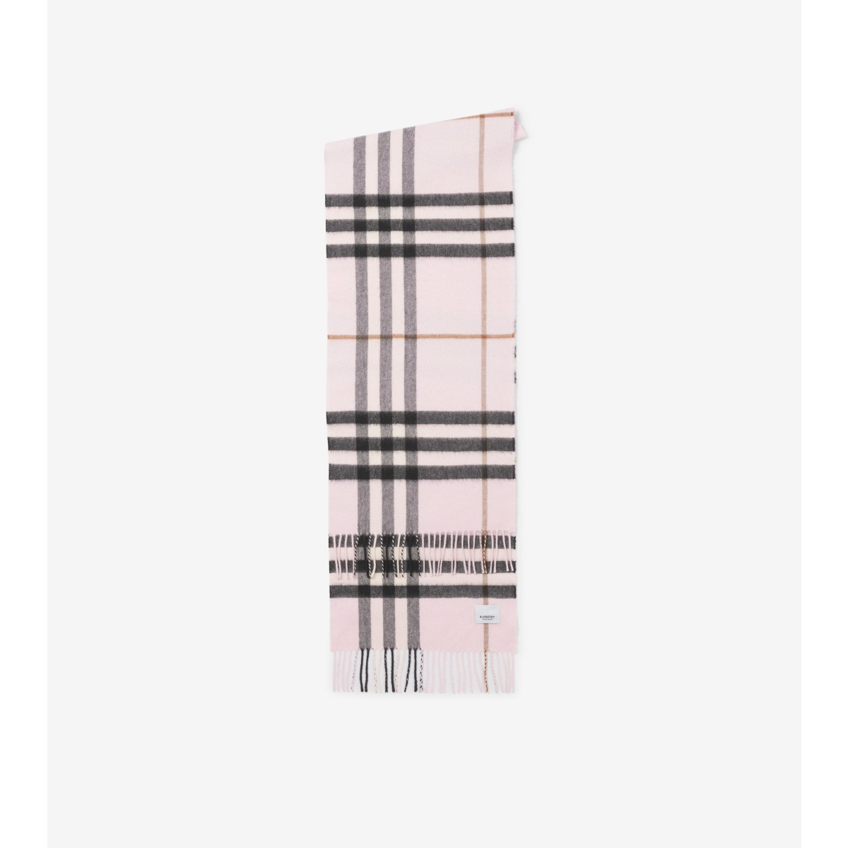 Burberry Check Cashmere Scarf In Pale Candy Pink