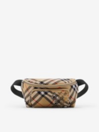 Small Check Belt Bag in colour Sand