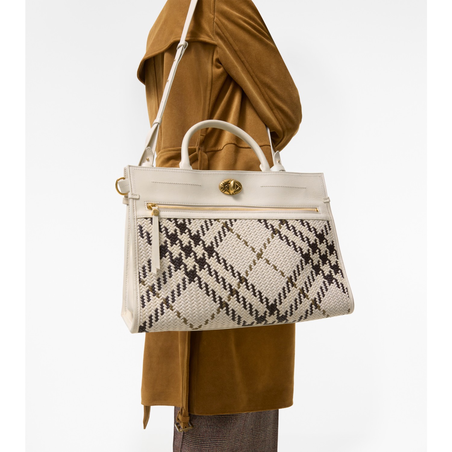 Medium Hampstead Tote​ in Light beige - Women, Leather | Burberry® Official