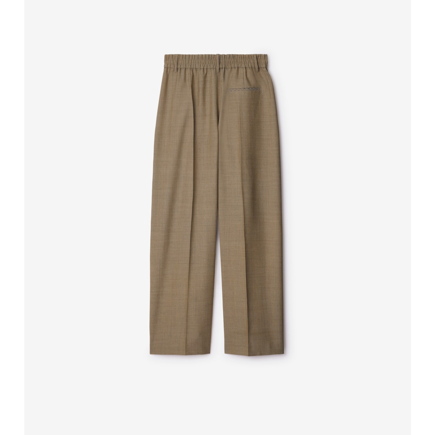 Herringbone Wool Tailored Trousers