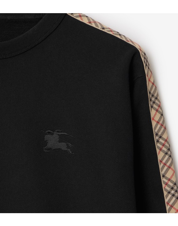 Sweat-shirt en coton détails Check