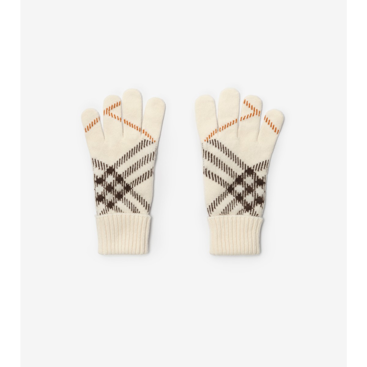  Check Cashmere Blend Gloves