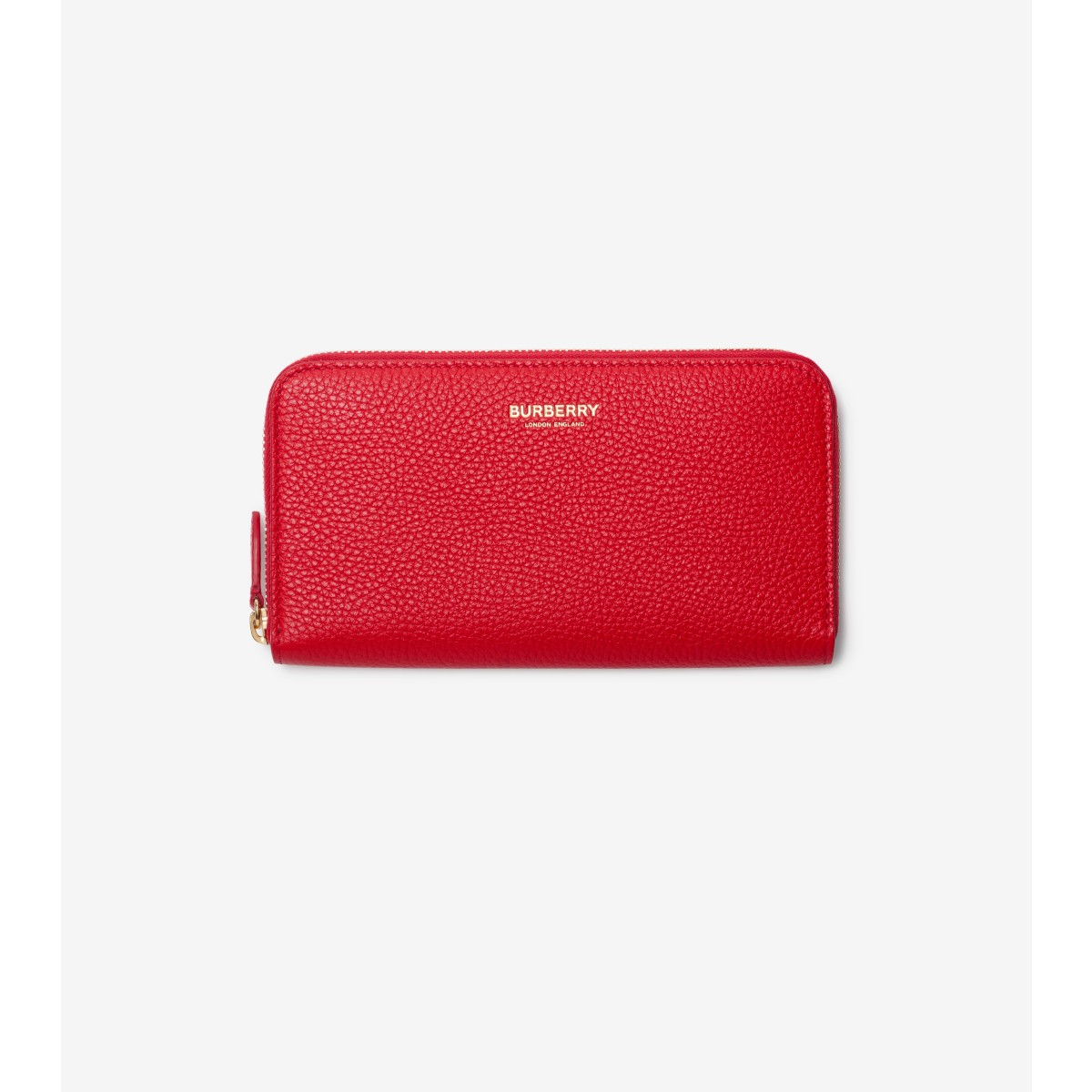 Shop Burberry Large Leather Zip Wallet In Bright Red