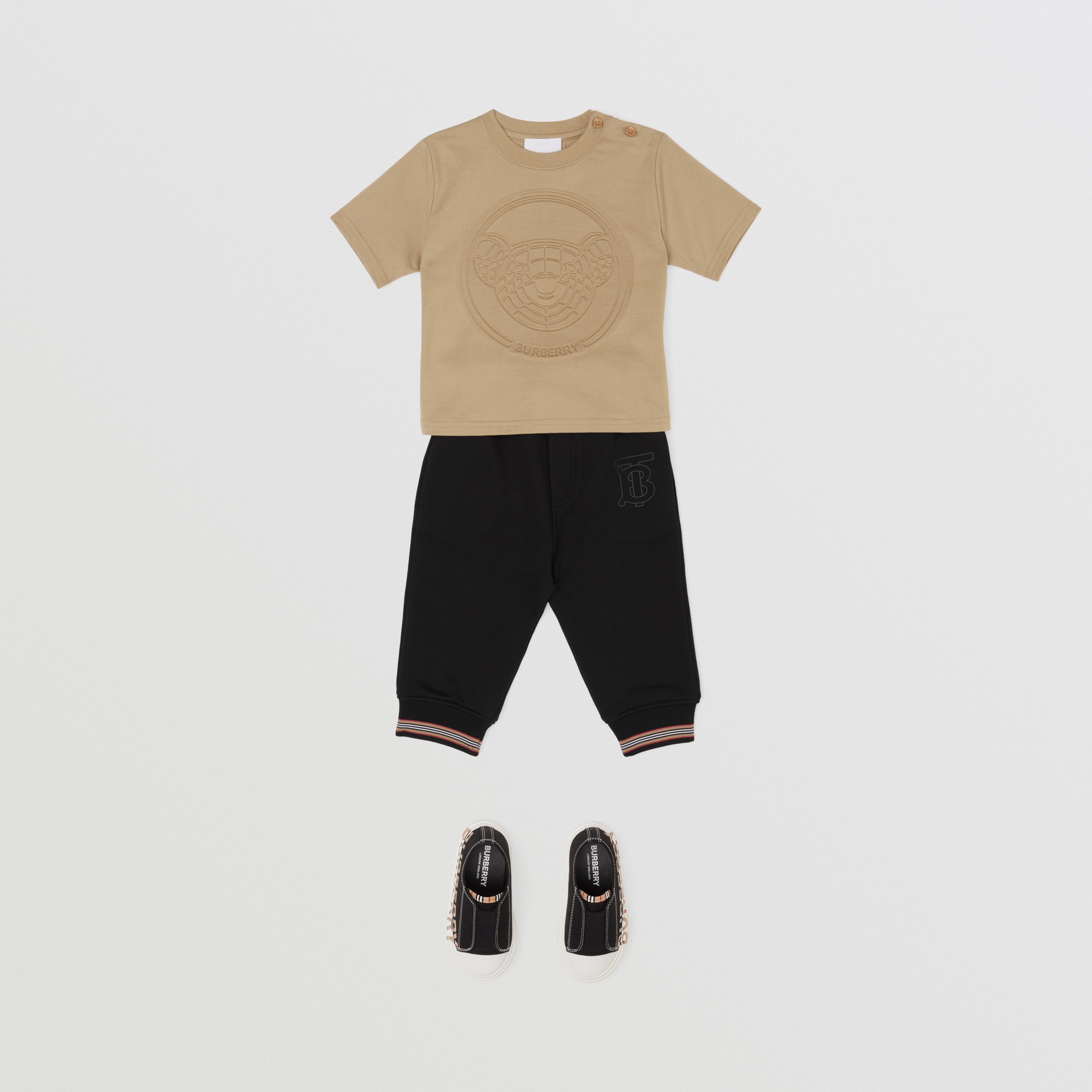 Monogram Motif Cotton Jogging Pants in Black - Children | Burberry® Official - 4